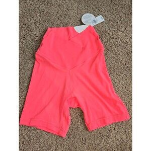 NWT Offline by Aerie Real Me High Waisted Crossover 5" Bike Shorts Neon Coral XS